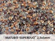 SD-40020/14215 Black Diamond Bronze Luster SuperDuo Beads