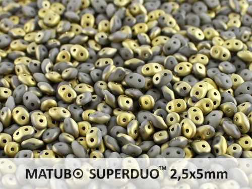 SD-43020/26471 Fool's Gold Opaque Matt Grey SuperDuo Beads
