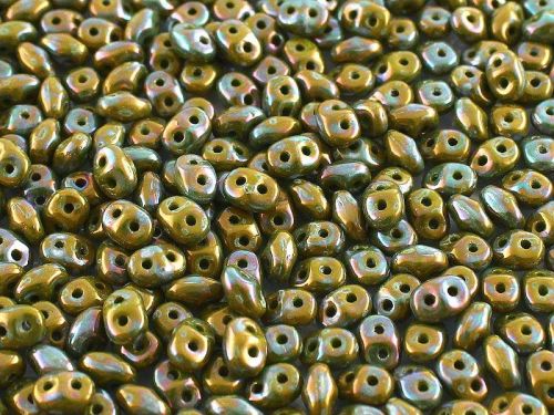 SD-53410/15001 Opaque Olive Nebula SuperDuo Beads