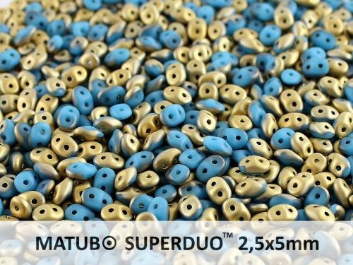 SD-63030/26471 Fool's Gold Opaque Matt Turquoise SuperDuo Beads 