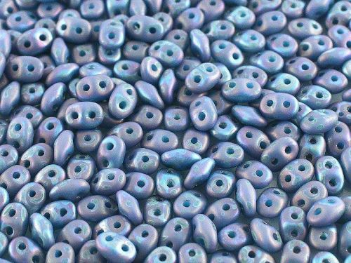 SD-63030/85001 Opaque Turquoise Nebula Matt SuperDuo Beads