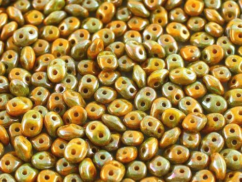 SD-83120/15001 Opaque Lemon Nebula SuperDuo Beads