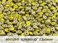 SD-83120/26471 Fool's Gold Opaque Matt Lemon SuperDuo Beads 