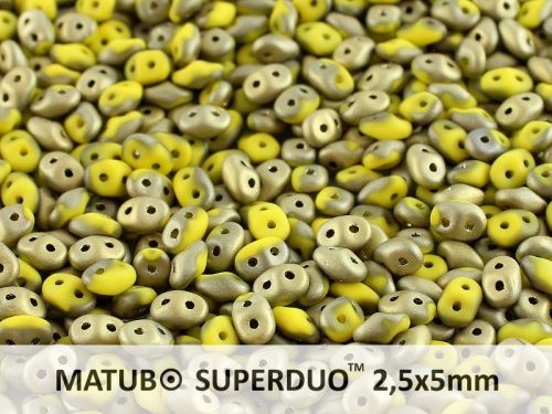 SD-83120/26471 Fool's Gold Opaque Matt Lemon SuperDuo Beads 