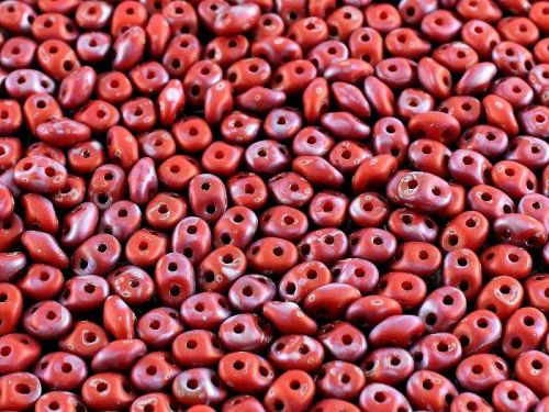 SD-93200/85001 Opaque Red Nebula Matt SuperDuo Beads