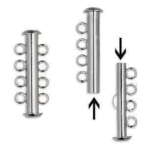 Slide Clasp Gunmetal Plate 4 strands 26 mm