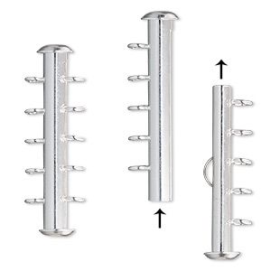 Slide Clasp Silver Plate 5 strands 31 mm with Twisted Loops