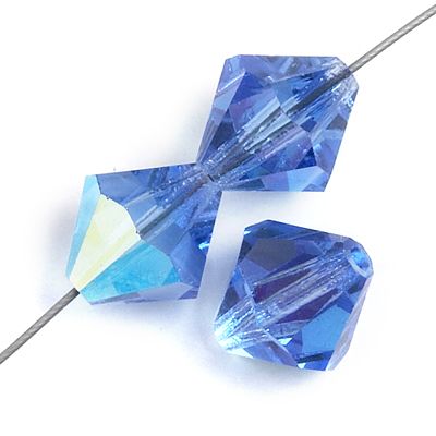 Sapphire AB 4 mm Bicone Preciosa - 50 x