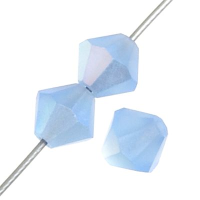 PB06 Sapphire AB Matt 6 mm Bicone Preciosa - 10 x