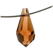 PD984 Smoked Topaz Drop 18x9 Preciosa