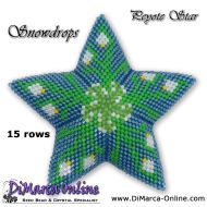 Tutorial 15 rows - Snowdrops 3D Peyote Star + Basic Tutorial Little 3D Peyote Star (download link per e-mail)