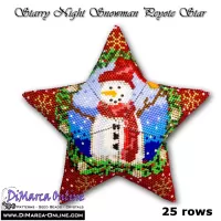 Tutorial 25 rows - Starry Night Snowman 3D Peyote Star + Basic Tutorial (download link per e-mail)